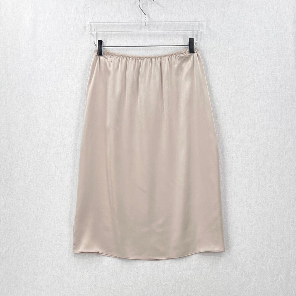 ENZA COSTA Silk Slip Skirt Womens Small 1 Flax Cream Midi Lightweight Luxury NEW - Picture 5 of 16